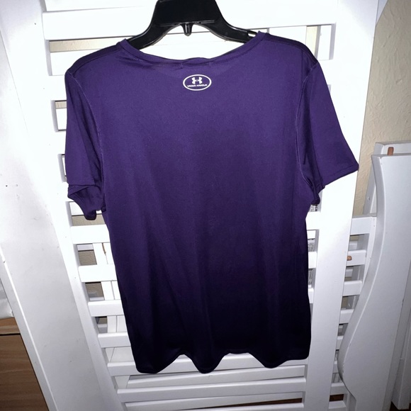 Women’s Under Armour Plain Loose Fit HeatGear T-shirt XL purple - Picture 2 of 4